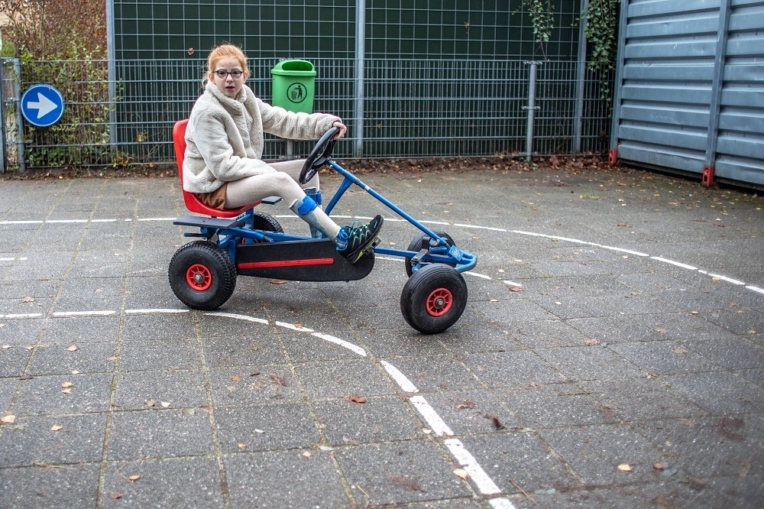 Buiten op de skelter bij groep Vlinder
